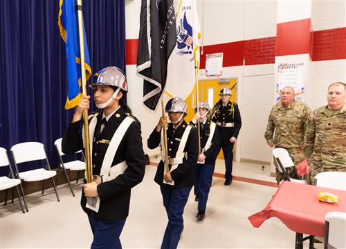 jrotc carrying flags